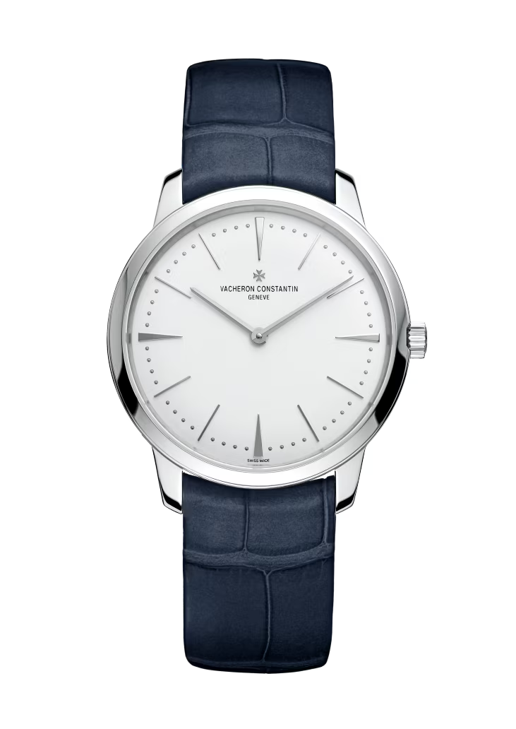 Vacheron Constantin Patrimony White Gold 36 MM - Blue Leather Strap - White Dial - 81530/000G-9681