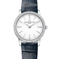 Vacheron Constantin Traditionnelle White Gold 33 MM - Blue Leather Strap - Diamond Bezel - White Dial - 81590/000G-9848