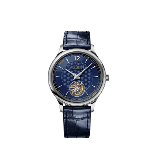 Chopard L.U.C White Gold 40 MM - Blue Alligator Strap - Blue Guilloché Dial -  161978-1001