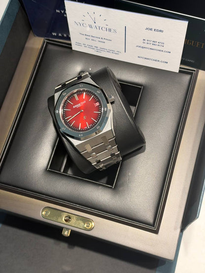Audemars Piguet Royal Oak “Jumbo” Extra-Thin - 39 MM - Titanium - Smoked Burgundy Dial - BMG Bezel - Titanium Bracelet - 16202XT.OO.1240XT.01