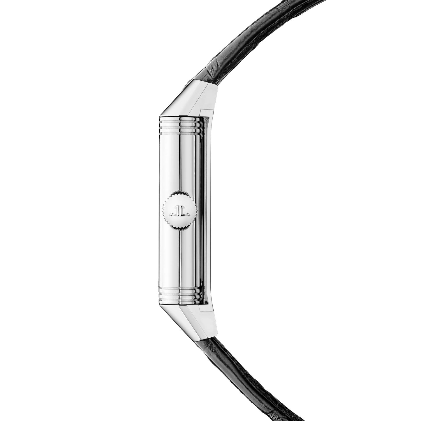JLC - Reverso Tribute Duoface Tourbillon - 45.5 MM x 27.4 MM - Stainless Steel - Charcoal Gray/Gray Dial - Black Leather Strap - Q392845J