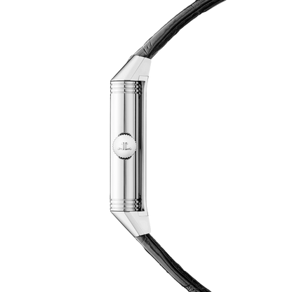 JLC - Reverso Tribute Duoface Tourbillon - 45.5 MM x 27.4 MM - Stainless Steel - Charcoal Gray/Gray Dial - Black Leather Strap - Q392845J