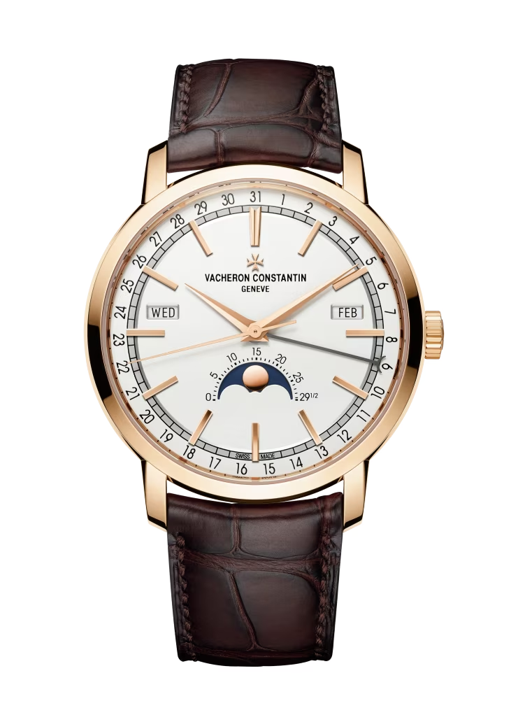 Vacheron Constantin Traditionnelle Rose Gold 41 MM - Brown Leather Strap - White Dial - 4010T/000R-B344