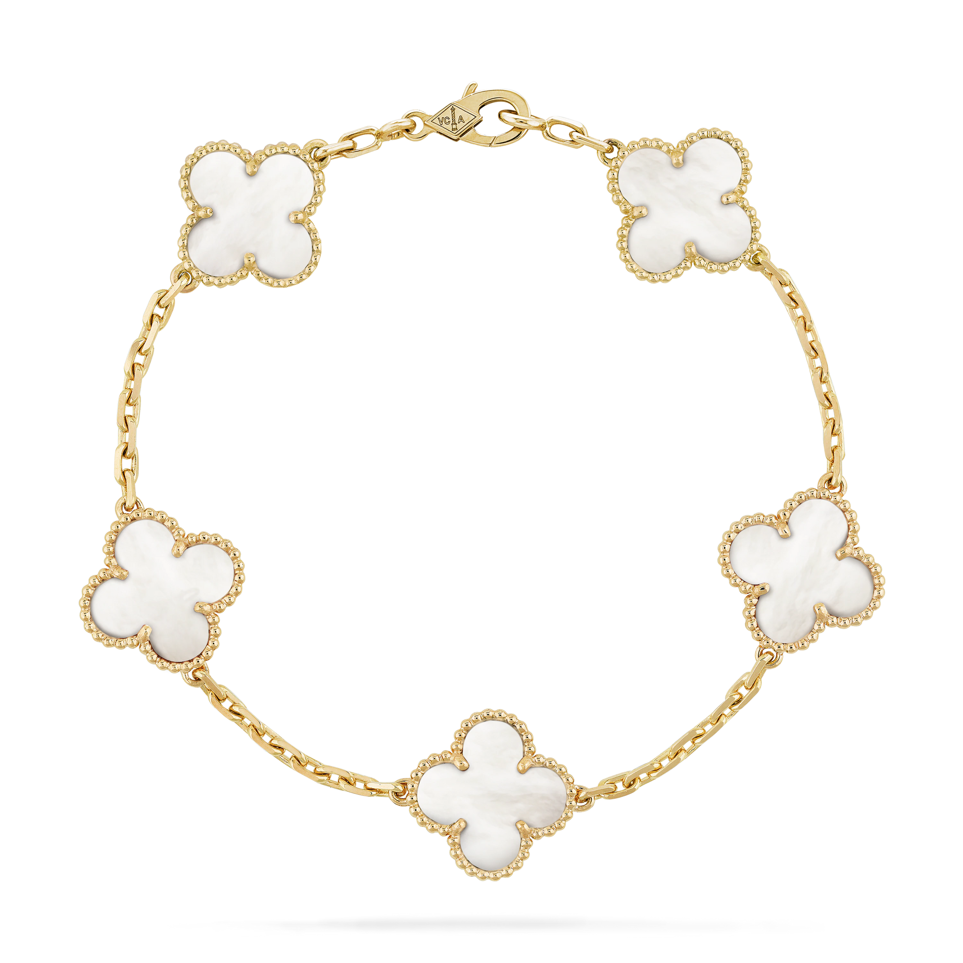 Van Cleef &amp; Arpels Vintage Alhambra Bracelet - 18k Yellow Gold - MoP - 5 Motifs - VCARA41800