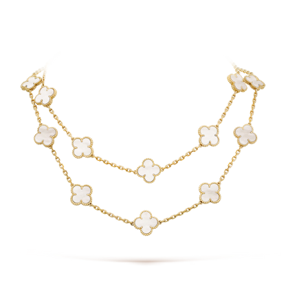 Van Cleef &amp; Arpels Vintage Alhambra Long Necklace - 18k Yellow Gold - MoP - 20 Motifs - VCARA42100