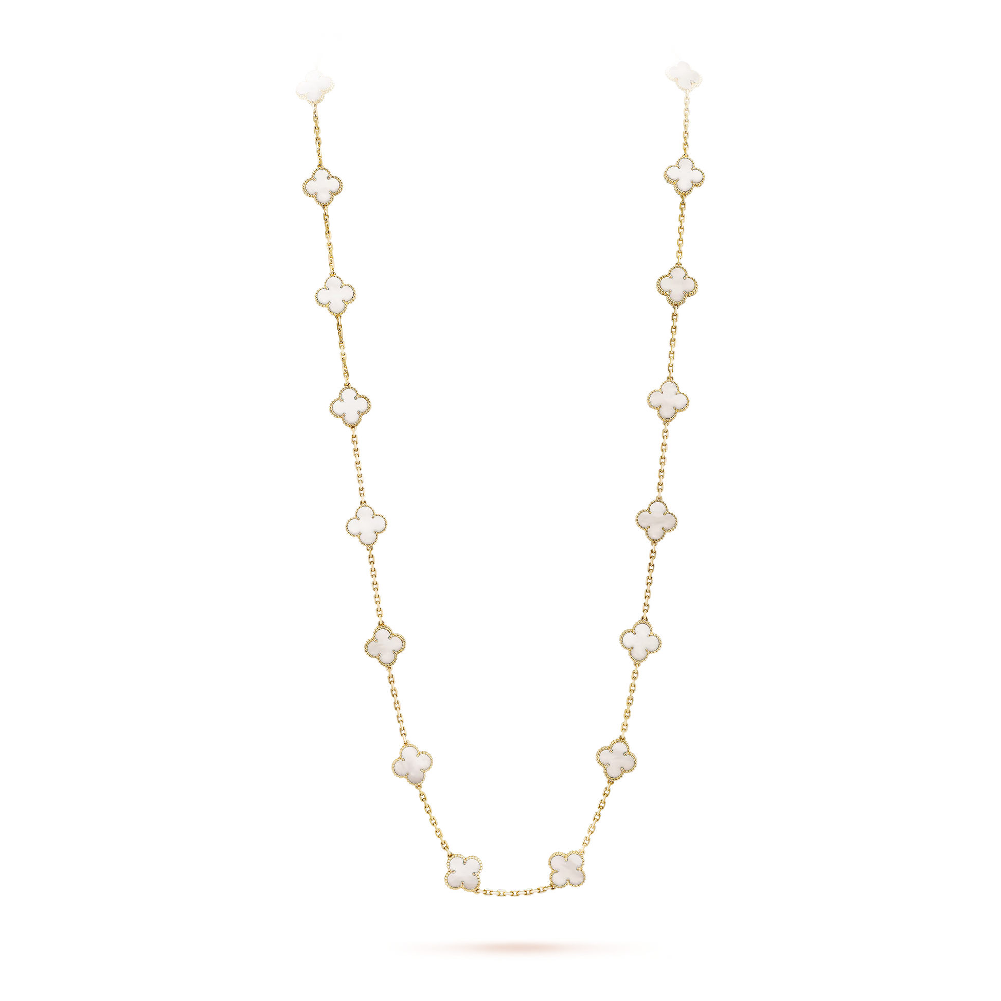 Van Cleef &amp; Arpels Vintage Alhambra Long Necklace - 18k Yellow Gold - MoP - 20 Motifs - VCARA42100