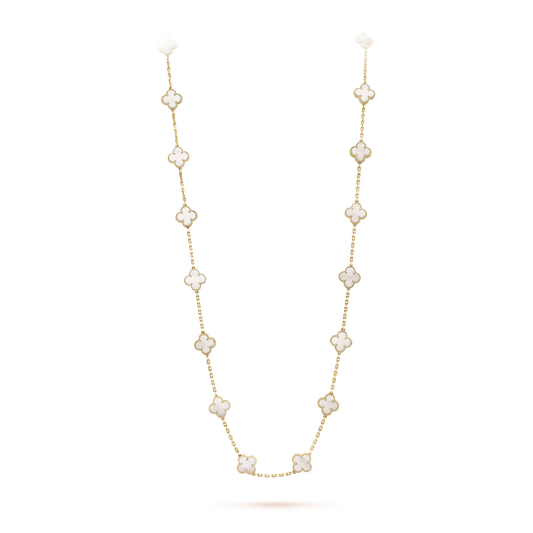 Van Cleef &amp; Arpels Vintage Alhambra Long Necklace - 18k Yellow Gold - MoP - 20 Motifs - VCARA42100