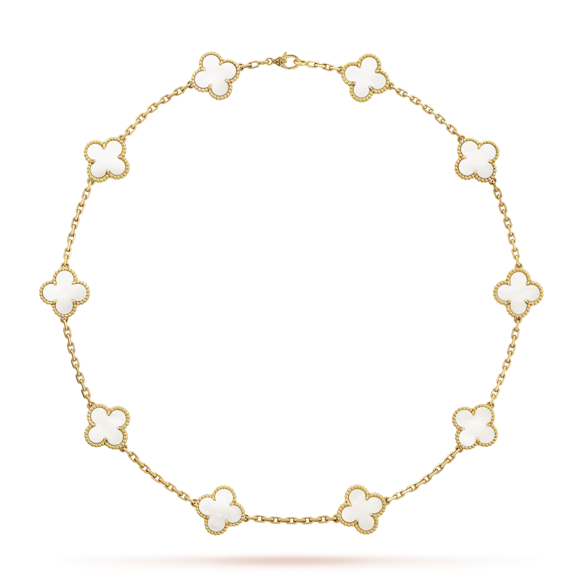 Van Cleef &amp; Arpels Vintage Alhambra Necklace - 18k Yellow Gold - MoP - 10 Motifs - VCARA42800