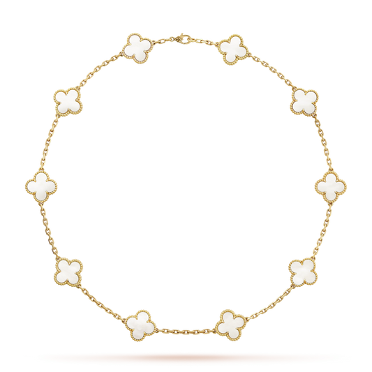 Van Cleef &amp; Arpels Vintage Alhambra Necklace - 18k Yellow Gold - MoP - 10 Motifs - VCARA42800