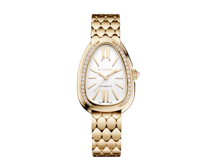 Bvlgari Serpenti Seduttori Automatic - 34 MM - Yellow Gold - Diamond Bezel - White Opaline Dial - 103898
