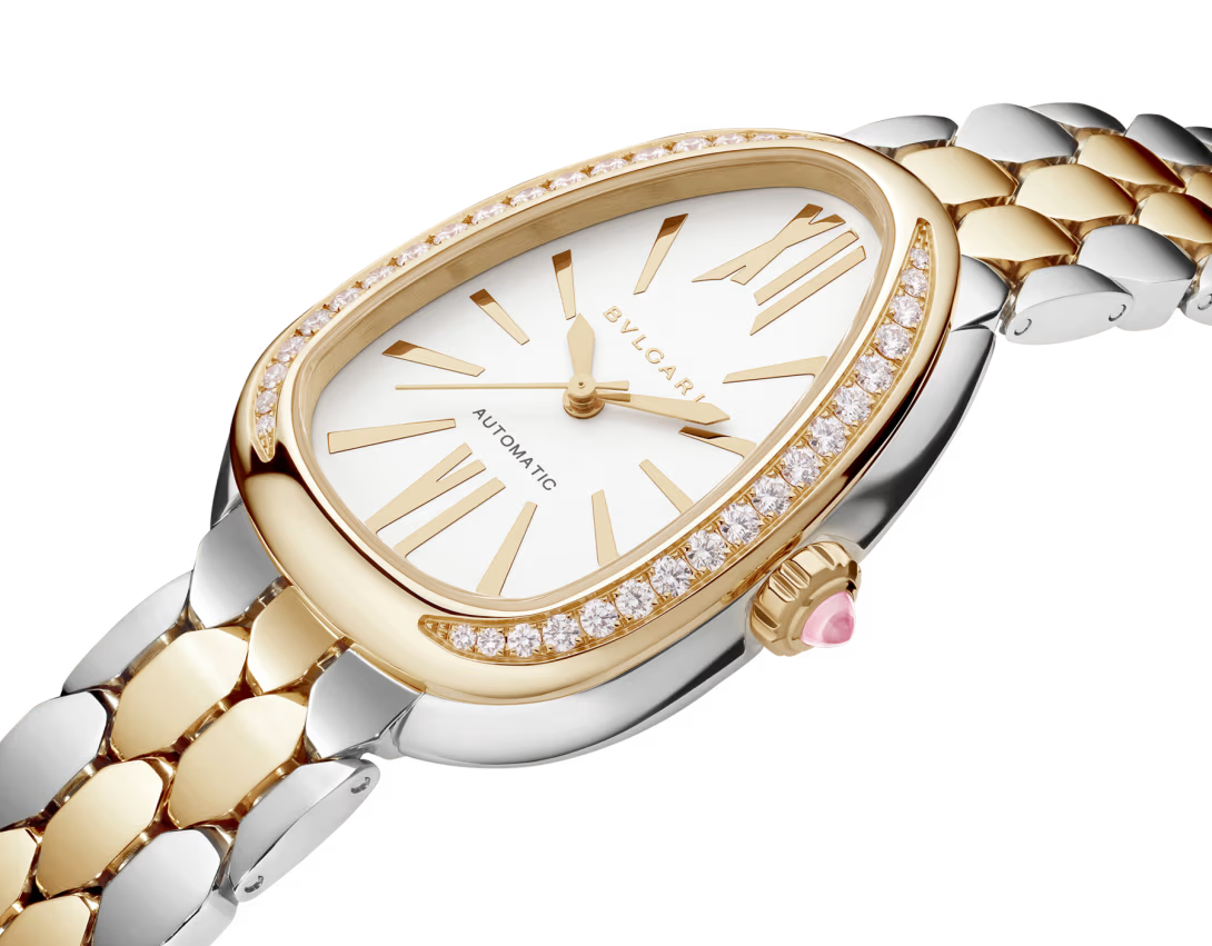 Bvlgari Serpenti Seduttori Automatic - 34 MM - Steel & Yellow Gold - Diamond Bezel - White Opaline Dial - 104061