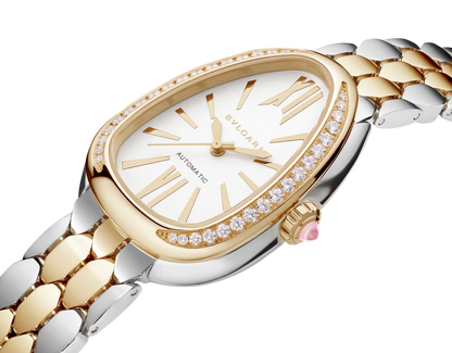 Bvlgari Serpenti Seduttori Automatic - 34 MM - Steel & Yellow Gold - Diamond Bezel - White Opaline Dial - 104061
