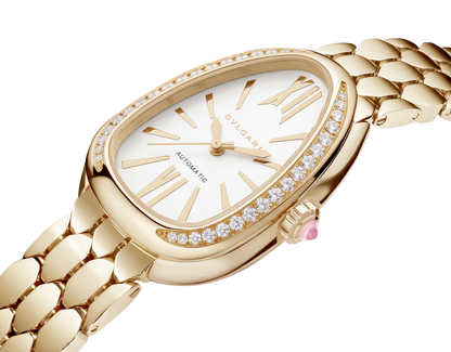 Bvlgari Serpenti Seduttori Automatic - 34 MM - Yellow Gold - Diamond Bezel - White Opaline Dial - 103898