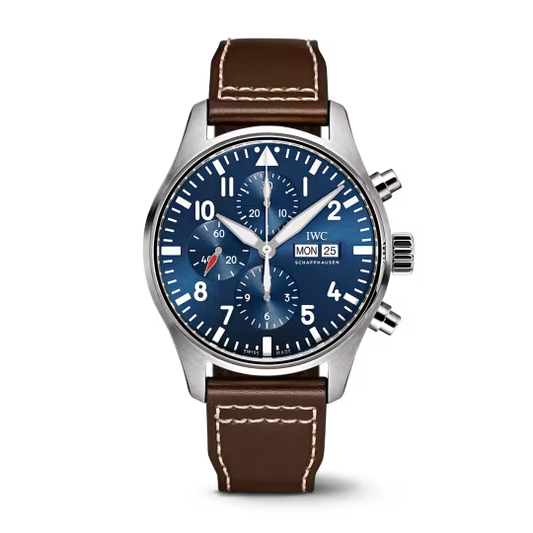 IWC Pilot's - Steel - Chronograph - 43 MM - Blue Dial - IW377714  nyc watcher nyc watches