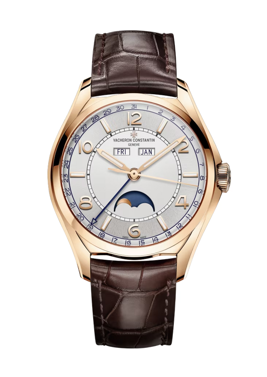 Vacheron Constantin Fiftysix Rose Gold 40 MM - Brown Leather Strap - Silver Dial - 4000E/000R-B438