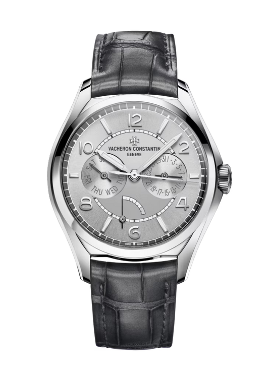 Vacheron Constantin Fiftysix Stainless Steel 40 MM - Black Leather Strap - Silver Dial - 4400E/000A-B437