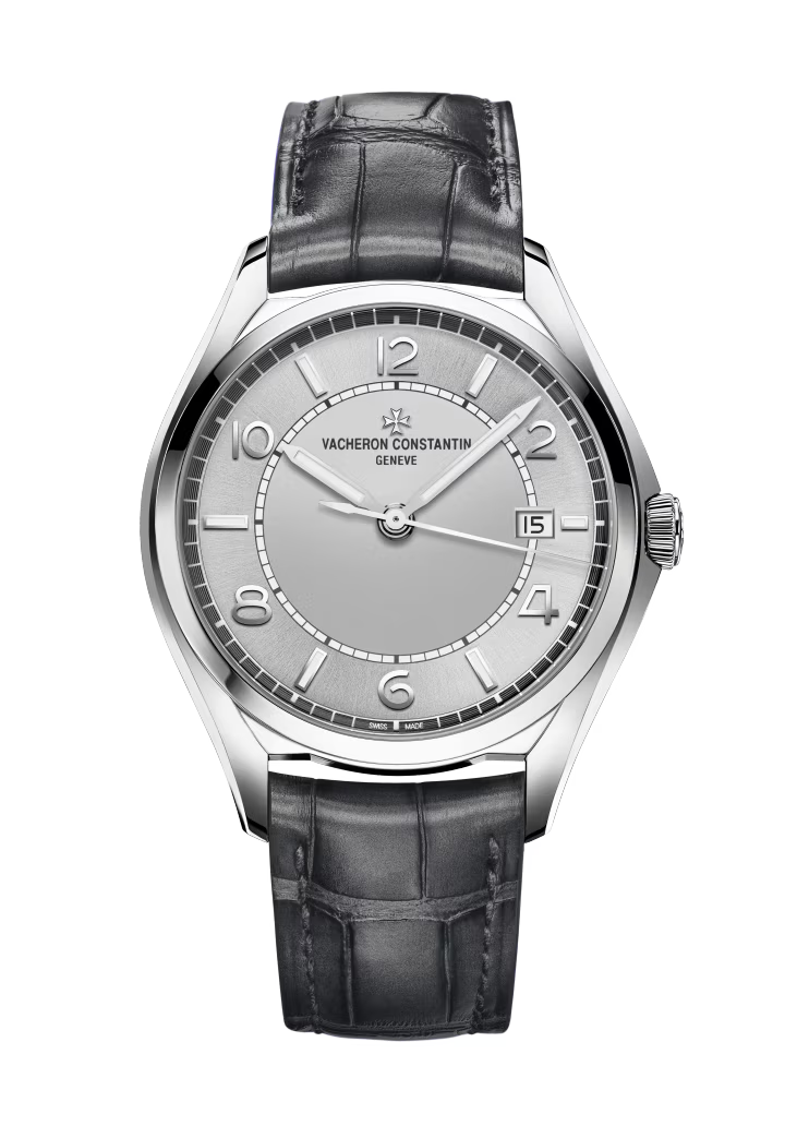 Vacheron Constantin Fiftysix Stainless Steel 40 MM - Dark Gray Leather Strap - Silver Dial - 4600E/000A-B442