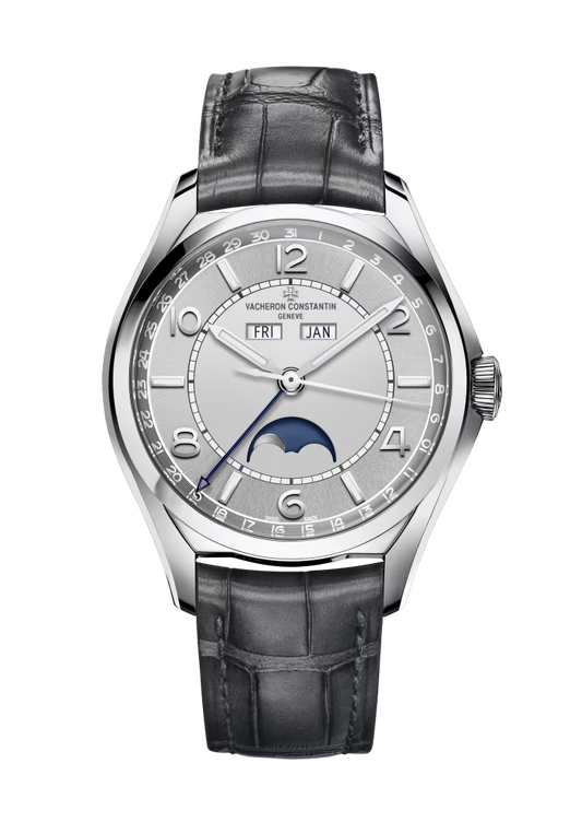 Vacheron Constantin Fiftysix Stainless Steel 40 MM - Black Leather Strap - Silver Dial - 4000E/000A-B439