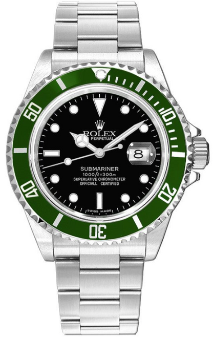 Rolex Submariner "Kermit" Stainless Steel Watch 40MM - Oyster Bracelet - Black Dial - Green Bezel - 16610LV