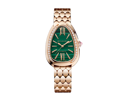 Bvlgari Serpenti Seduttori Automatic - 34 MM - Rose Gold - Diamond Bezel - Green Malachite Dial - 103901