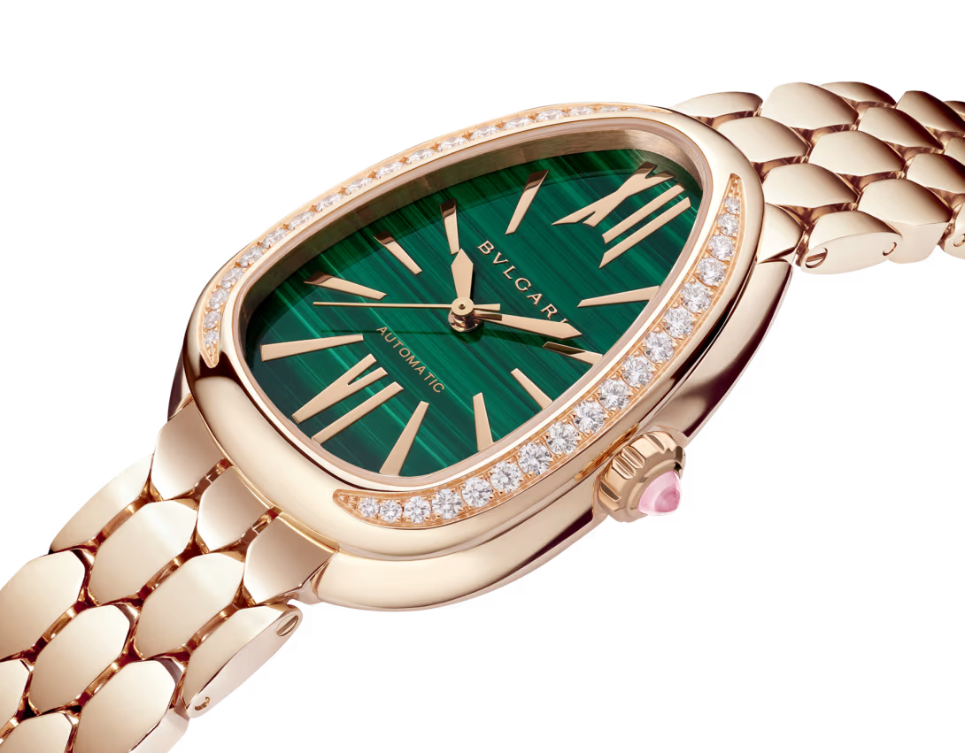 Bvlgari Serpenti Seduttori Automatic - 34 MM - Rose Gold - Diamond Bezel - Green Malachite Dial - 103901