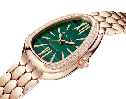 Bvlgari Serpenti Seduttori Automatic - 34 MM - Rose Gold - Diamond Bezel - Green Malachite Dial - 103901