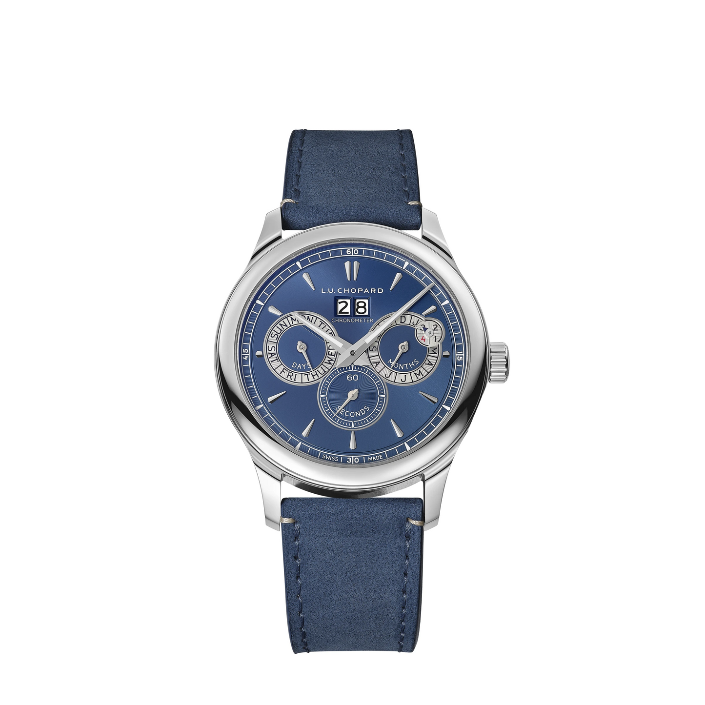 Chopard L.U.C Stainless Steel 43 MM - Blue Strap - Blue Dial - 68561-3003