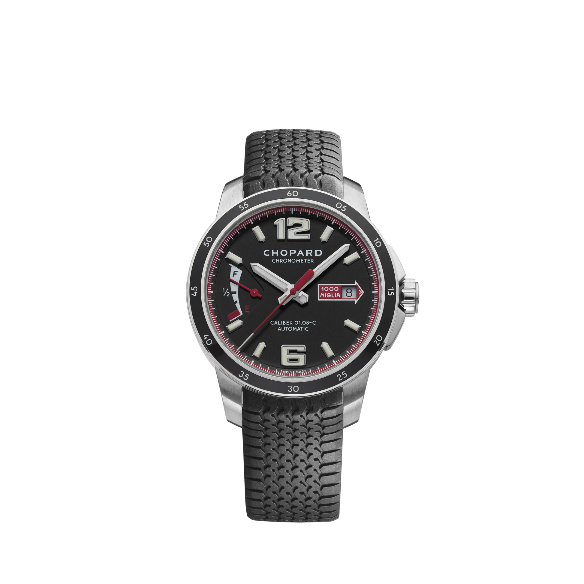 Chopard Mille Miglia Stainless Steel 43 MM - Black Rubber Strap - Matte Black Dial - 68566-3001