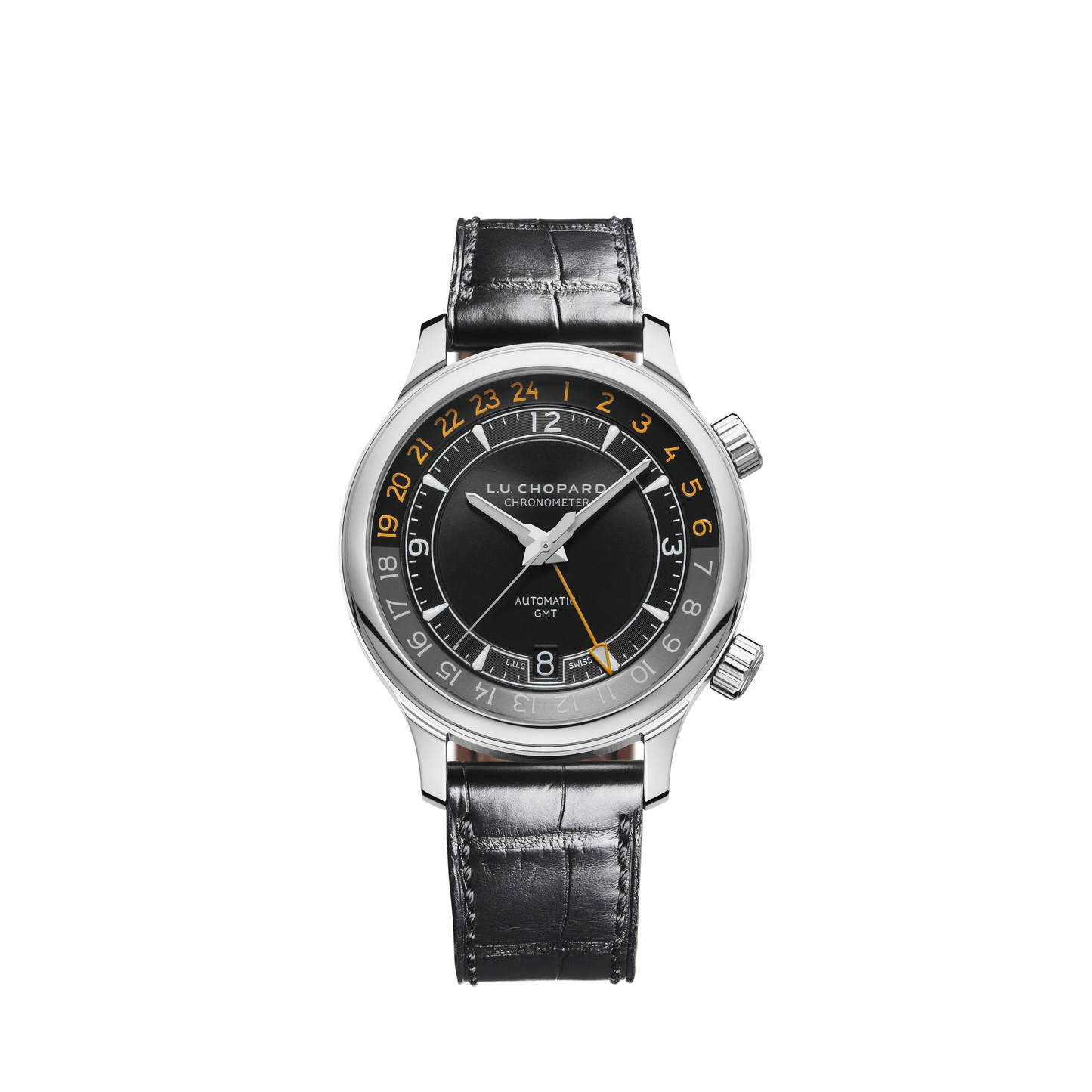 Chopard L.U.C Stainless steel 42 MM - Black Alligator Strap - Galvanic Black dial - 68579-300