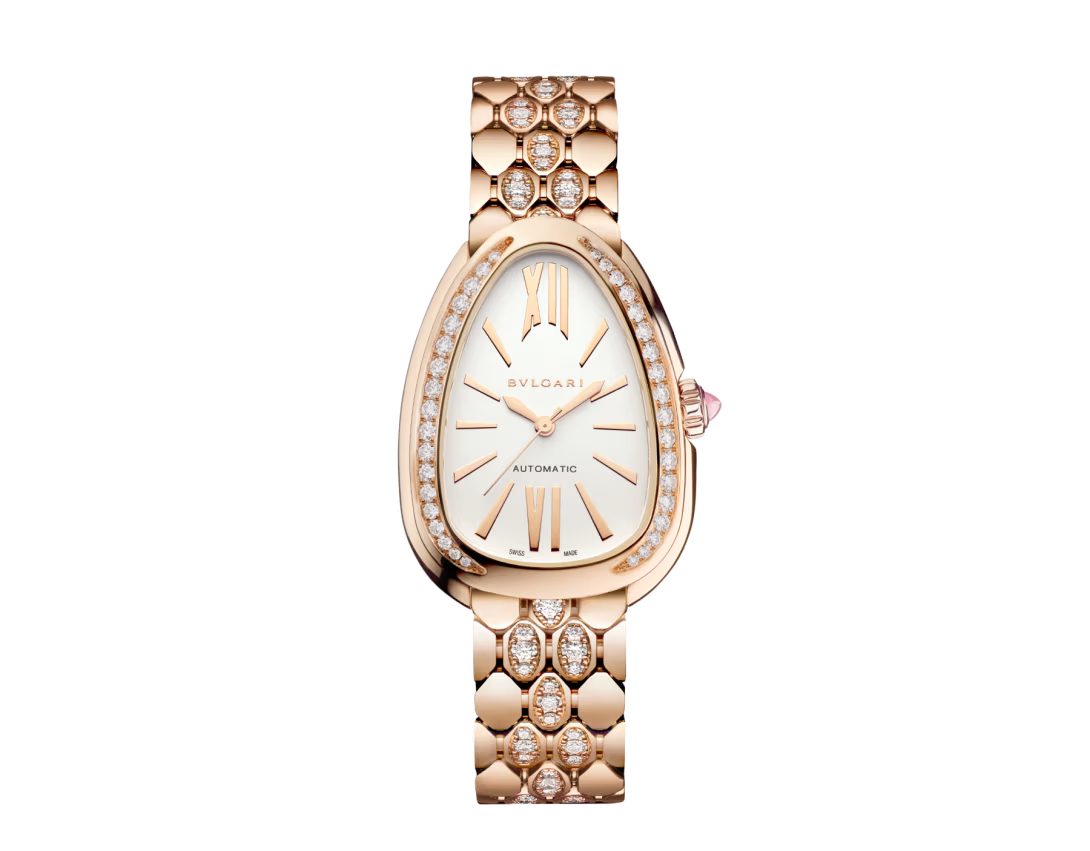 Bvlgari Serpenti Seduttori Automatic - 34 MM - Rose Gold - Diamond Bezel - Diamond Bracelet - White Opaline Dial - 103902