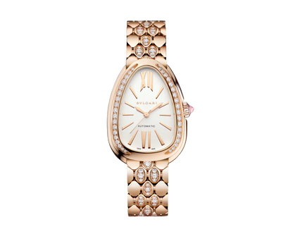 Bvlgari Serpenti Seduttori Automatic - 34 MM - Rose Gold - Diamond Bezel - Diamond Bracelet - White Opaline Dial - 103902
