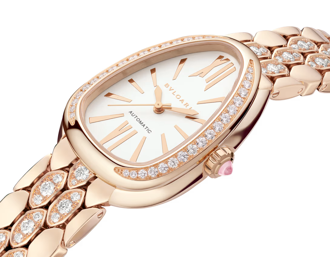 Bvlgari Serpenti Seduttori Automatic - 34 MM - Rose Gold - Diamond Bezel - Diamond Bracelet - White Opaline Dial - 103902
