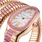 Bvlgari Serpenti Tubogas Infiniti Double Spiral - 35 MM - Rose Gold - Sapphire Bezel - Sapphire Bracelet- Pavé Diamond Dial - 104273