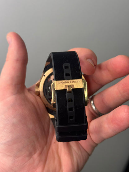 Ulysse Nardin Blast Rose Gold Case 45 MM - Black Velvet Strap - Skeleton Dial - 1725-400-3B/02