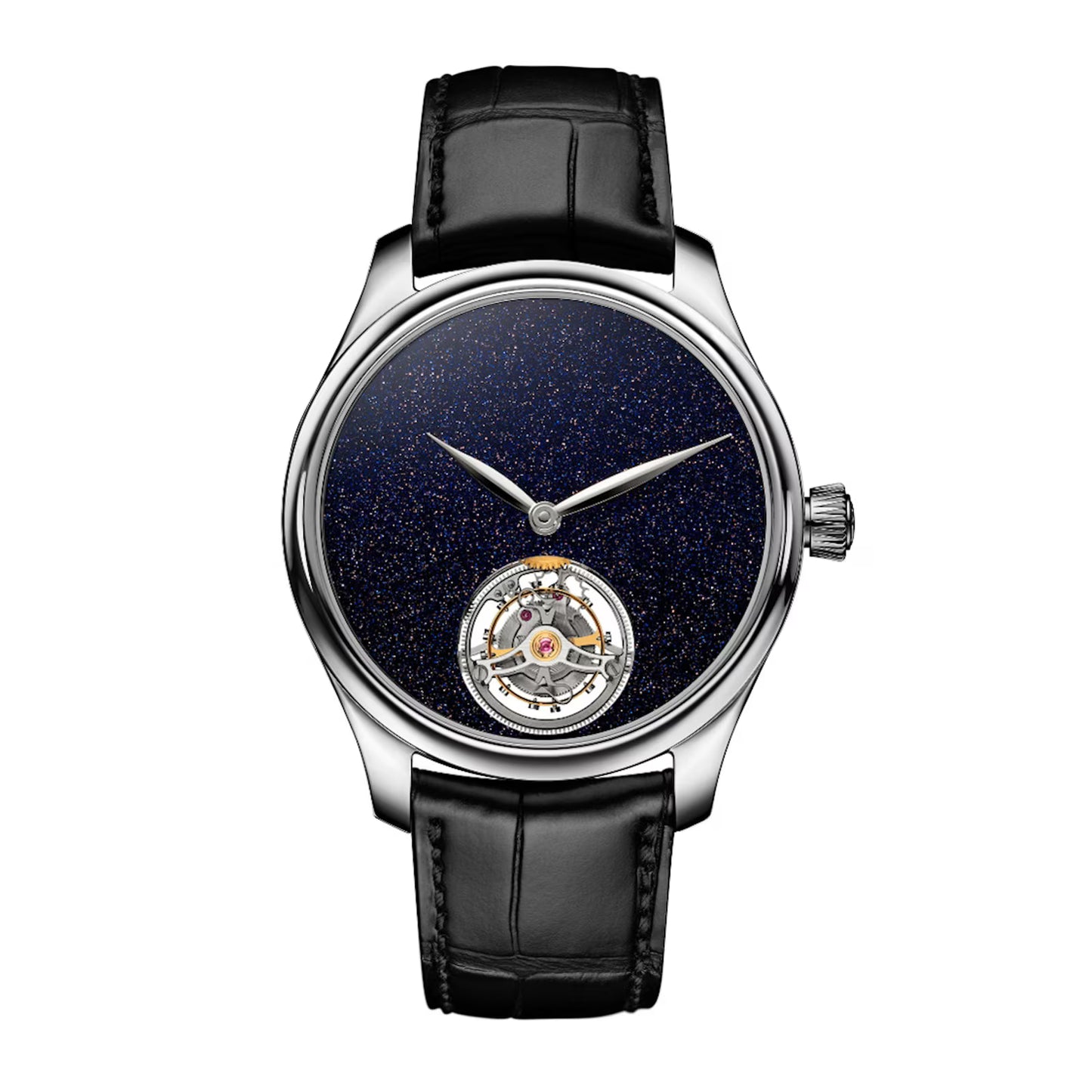 H. Moser & Cie Endeavour Aventurine Tourbillon - 40 MM - Stainless Steel - Aventurine Dial - Alligator Leather Strap - 1804-1219