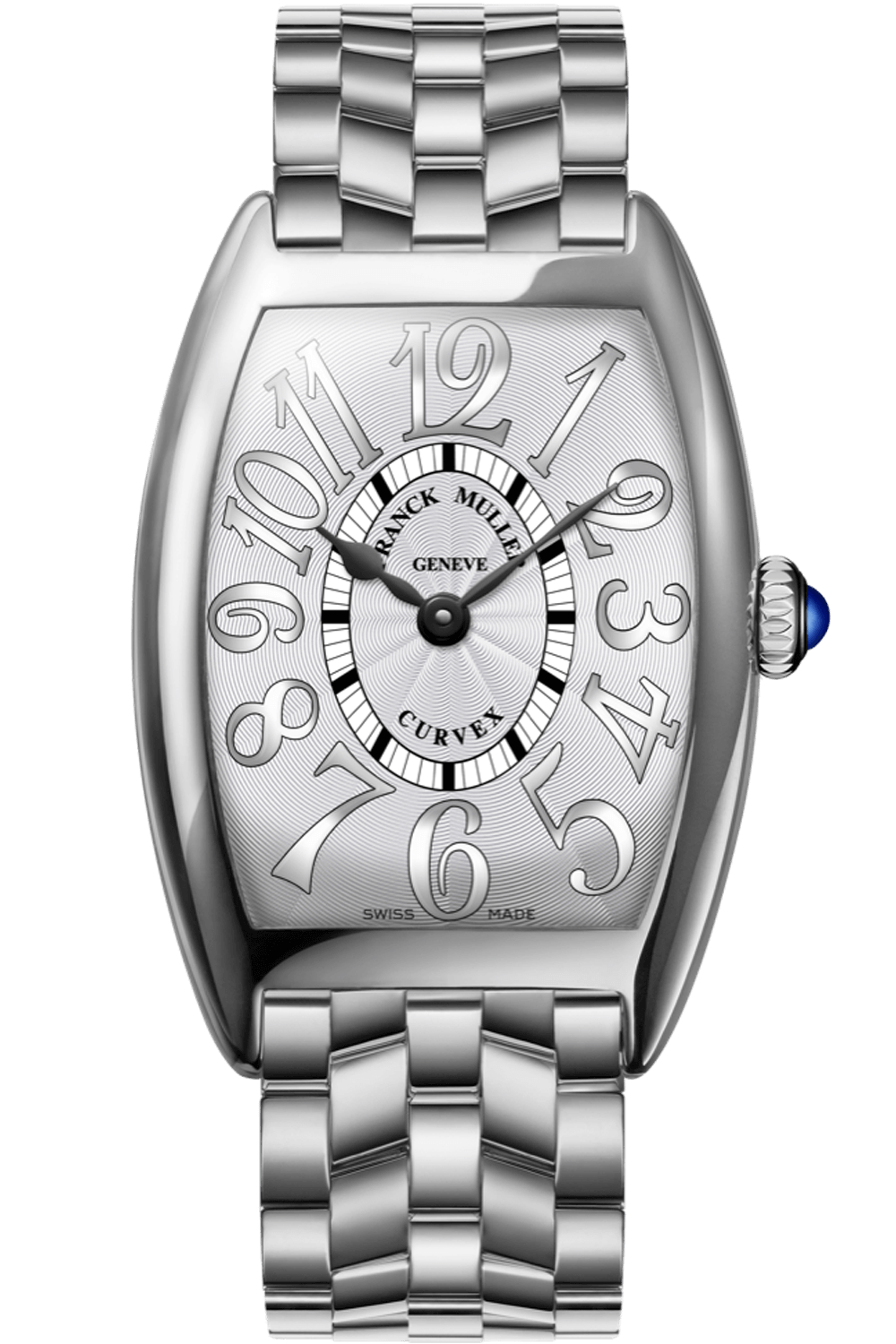 Franck Muller Cintrée Curvex - 35 MM - Steel - Silver Dial - 1752QZRELACBACE