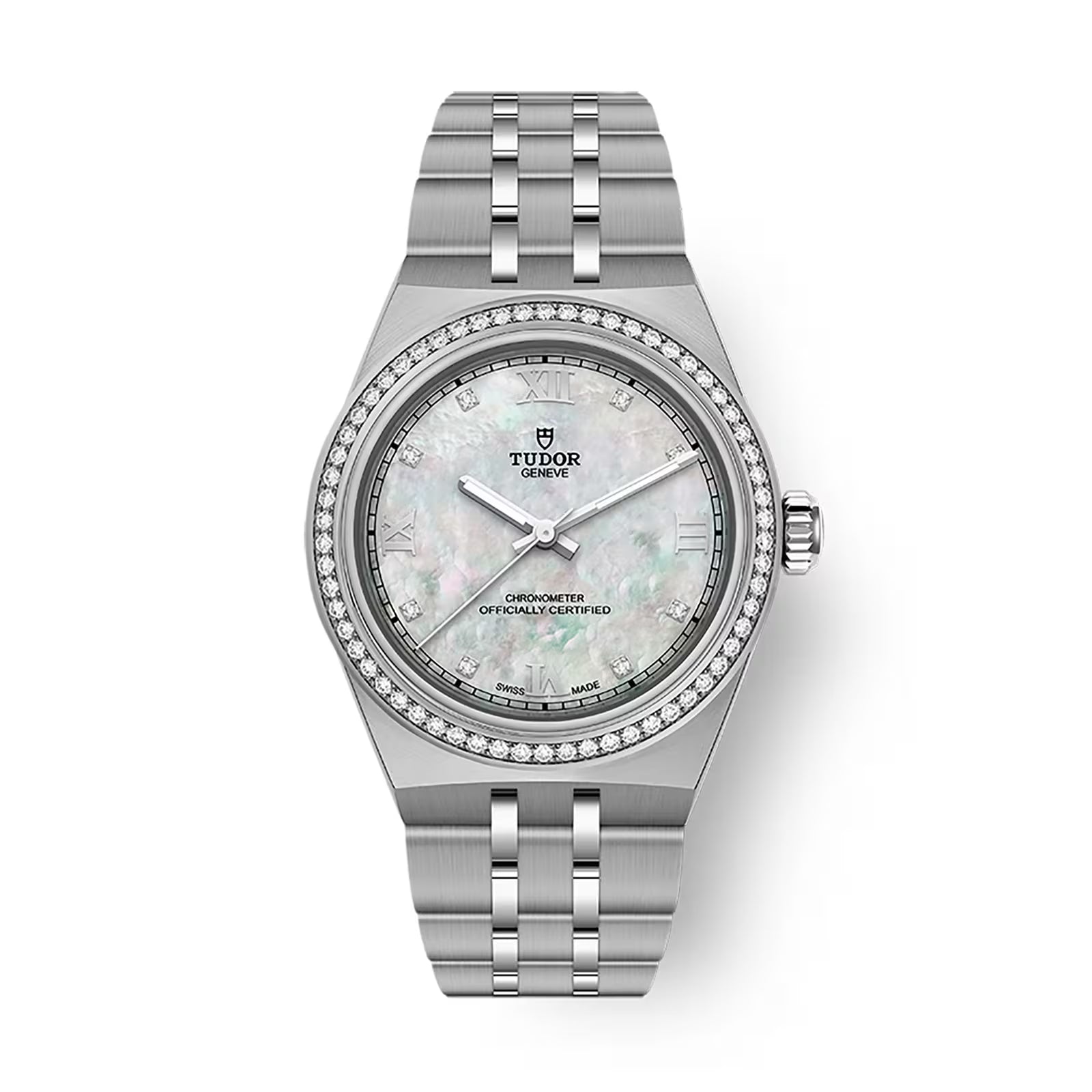 Tudor Royal - 30 MM - Stainless Steel - Diamond Bezel - 8-Diamond Mother-Of-Pearl Roman Dial - M2830A1S0-0001