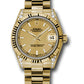 Rolex Yellow Gold Datejust - 31 MM - President Bracelet - Fluted Bezel - Champagne Index Dial - 178238 chip