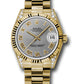 Rolex Yellow Gold Datejust - 31 MM - President Bracelet - Fluted Bezel - Gray Roman Dial - 178238 grp