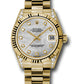 Rolex Yellow Gold Datejust - 31 MM - President Bracelet - Fluted Bezel - Mother-Of-Pearl Diamond Dial - 178238 mdp