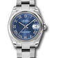 Rolex Stainless Steel Datejust - 31 MM - Oyster Bracelet - Domed Bezel - Blue Roman Dial - 178240 bro