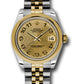 Rolex Steel and Yellow Gold Datejust - 31 MM - Jubilee Bracelet - Domed Bezel - Champagne Concentric Circle Arabic Dial - 178243 chcaj