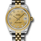 Rolex Steel and Yellow Gold Datejust - 31 MM - Jubilee Bracelet - Domed Bezel - Champagne Diamond Dial - 178243 chdj