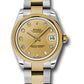 Rolex Steel and Yellow Gold Datejust - 31 MM - Oyster Bracelet - Domed Bezel - Champagne Diamond Dial - 178243 chdo