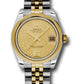 Rolex Steel and Yellow Gold Datejust - 31 MM - Jubilee Bracelet - Domed Bezel - Champagne Floral Motif Dial - 178243 chfj