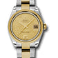 Rolex Steel and Yellow Gold Datejust - 31 MM - Oyster Bracelet - Domed Bezel - Champagne Floral Motif Dial - 178243 chfo