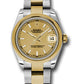 Rolex Steel and Yellow Gold Datejust - 31 MM - Oyster Bracelet - Domed Bezel - Champagne Index Dial - 178243 chio