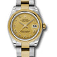 Rolex Steel and Yellow Gold Datejust - 31 MM - Oyster Bracelet - Domed Bezel - Champagne Roman Dial - 178243 chro