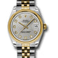 Rolex Steel and Yellow Gold Datejust - 31 MM - Jubilee Bracelet - Domed Bezel - Silver Diamond Dial - 178243 sdj