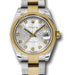 Rolex Steel and Yellow Gold Datejust - 31 MM - Oyster Bracelet - Domed Bezel - Silver Jubilee Diamond Dial - 178243 sjdo